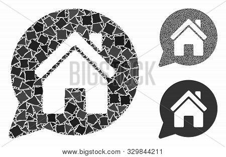 House Mention Composition Of Unequal Elements In Various Sizes And Color Tones, Based On House Menti
