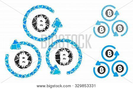 Bitcoin Mixer Rotation Mosaic Of Unequal Pieces In Variable Sizes And Color Tones, Based On Bitcoin 