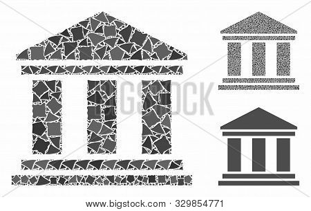 Building Mosaic Of Bumpy Items In Different Sizes And Color Tints, Based On Building Icon. Vector Tu