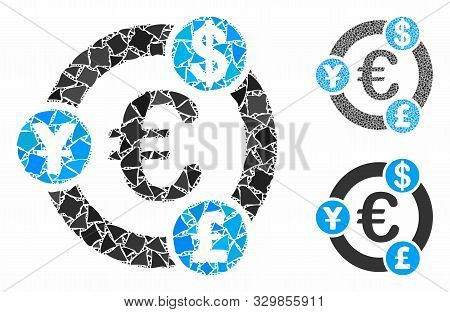International Financial Collaboration Mosaic Of Uneven Items In Different Sizes And Color Tinges, Ba