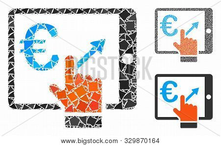 Euro Analytics Tablet Composition Of Joggly Parts In Various Sizes And Color Tinges, Based On Euro A
