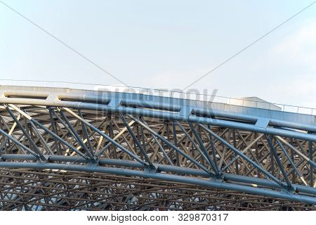 Roof Supporting Metal Structures.metal Supports. Blue Sky .