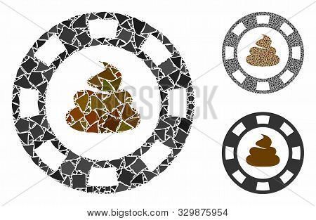 Shit Casino Chip Composition Of Joggly Parts In Variable Sizes And Color Tones, Based On Shit Casino