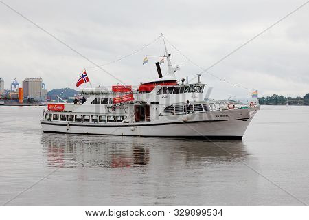 Oslo, Norway - June 20, 2019: The Passenger Boat Nobel In Service For Stromma Used For Sightseeing A