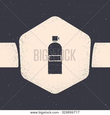 Grunge Aqualung Icon Isolated On Grey Background. Oxygen Tank For Diver. Diving Equipment. Extreme S