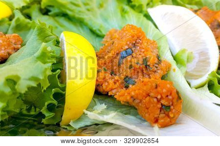 Lentil Burger, Mercimek Koftesi Traditional Turkish Vegetarian Food