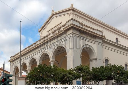 Athens, Greece - January 20, 2017:  Catholic Cathedral Basilica Of St. Dionysius The Areopagite In A