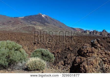 View On The Steep Coast Of Los Gigantes On Canary Island Tenerife With Rocks In Different Colors
