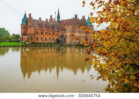 Egeskov, Denmark: Egeskov Castle Egeskov Slot Located In The South Of The Island Of Funen In Denmark