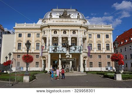 Bratislava, Slovakia - September 03, 2019: View Of Slovak National Theatre. The Neo-renaissance Buil