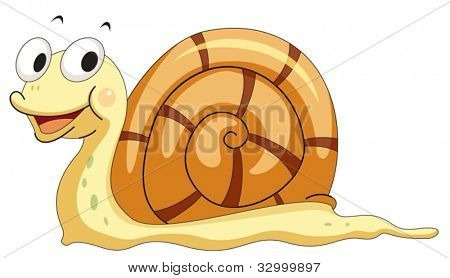 Ilustração de um caracol sorridente