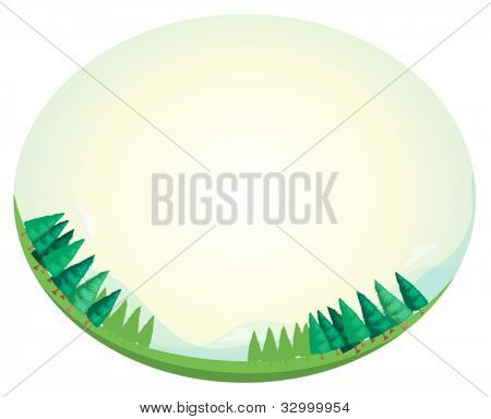 나무가 늘어선 프레임의 그림