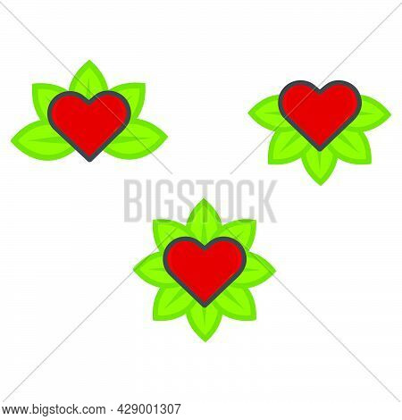 World Vegeratian Day Illustration. Heart With Green Leaf Illustration Represent Healthy Global Food 