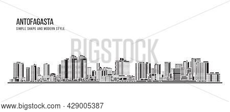 Cityscape Building Abstract Simple Shape And Modern Style Art Vector Design - Antofagasta