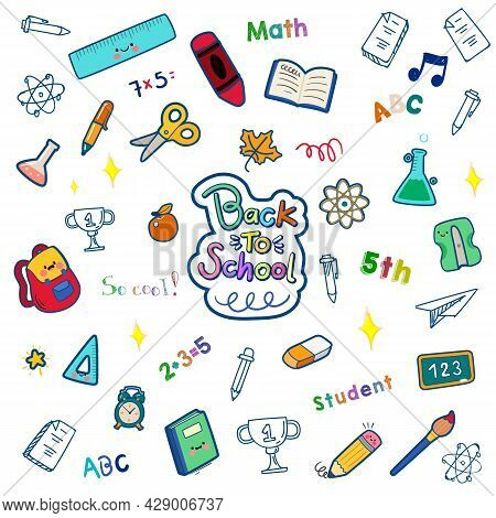 Back To School Various School Supply Icons And Clipart