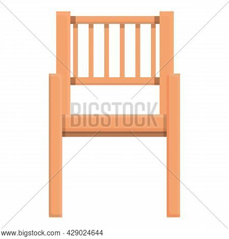 Outdoor Wood Chair Icon Cartoon Vector. Wooden Furniture. Cafe Terrace