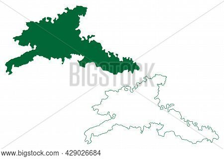 Agra District (uttar Pradesh State, Republic Of India) Map Vector Illustration, Scribble Sketch Agra