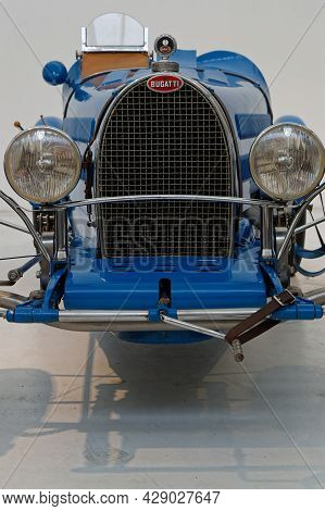 Mulhouse, France, June 28, 2021 : Bugatti Racing Car. The Cité De L'automobile Or Schlumpf Collectio