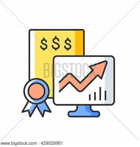 Marketable Securities Rgb Color Icon. Money Market Instruments, Futures. Public Stock Or Bond Exchan