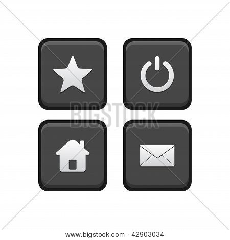 Quadrat-Taste Home, Stern, Power, e-Mail
