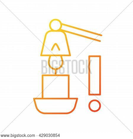 Use Candle Snuffer Gradient Linear Vector Manual Label Icon. Blow Out Flame Safely. Thin Line Color 