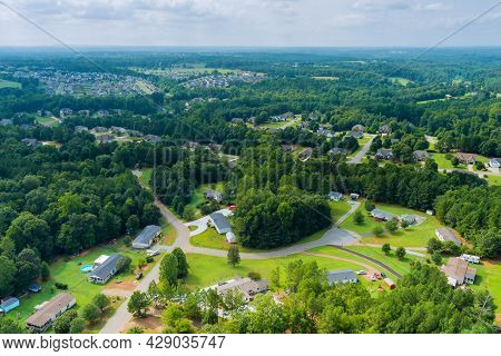 Panorama Aerial View A Boiling Springs Small Town Of Residential District Suburban Development In So