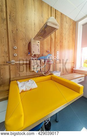 Patient Modern Health Care Ward Of Maternity Hospital. Clinical Maternity Health Care Ward.