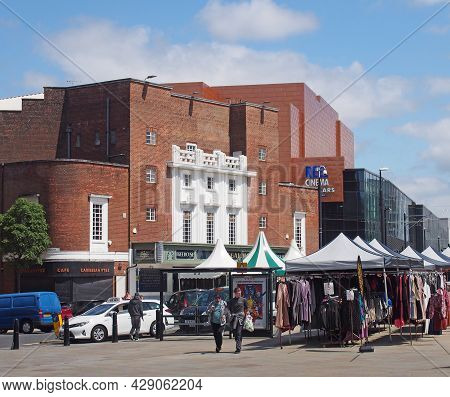 Rochdale, Greater Manchester, United Kingdom - 14 July 2021: People Shopping At The Weekly Riverside