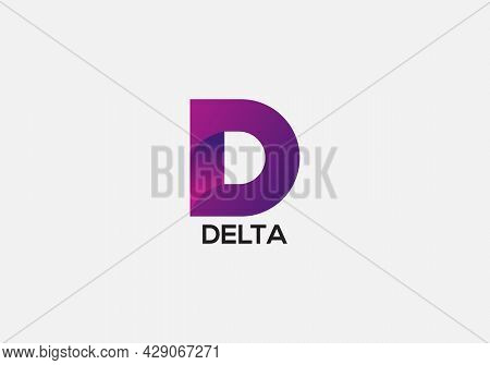 Abstract D Letter Modern Delta Logo Design Template