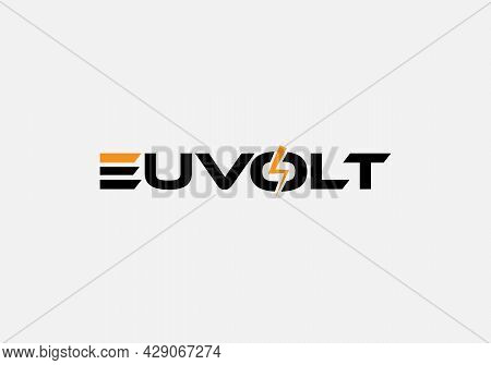 Abstract Euvolt Typography Wordmark Tech Minimalist Logo Design