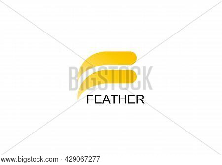 Feather Abstract F Letter Modern Lettermarks Logo Design