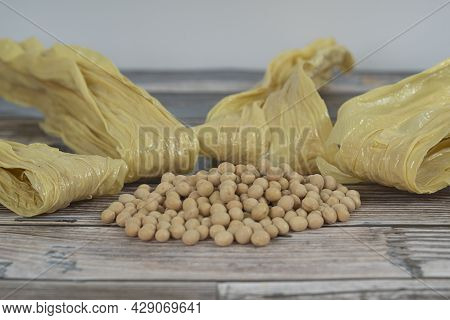 Tofu Skin, Or Locally Known As Foochuk Is A Food Product Made From Soybean Film When Boiling Of Soy 