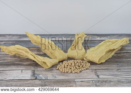 Tofu Skin, Or Locally Known As Foochuk Is A Food Product Made From Soybean Film When Boiling Of Soy 