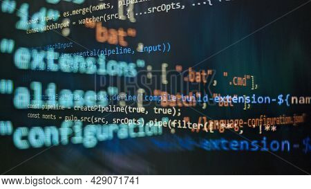 Computer Script. Software Background. Source Code Photo. Website Programming Code. Programmer Develo