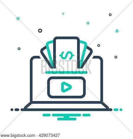 Mix Icon For Earn Money Receive Gain Acquire Online Payment