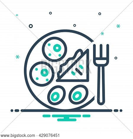 Mix Icon For Breakfast Brekker Food Fried Restaurant Diet Meal Fork Brunch