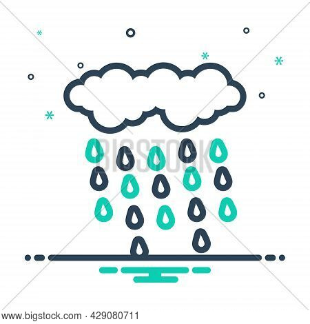 Mix Icon For Rain Rainfall Precipitation Raindrops Wet-weather Wet Weather Drizzle Rainstorm Cloudbu
