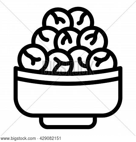 Truffle Chocolate Icon Outline Vector. Candy Bar. Sweer Dessert