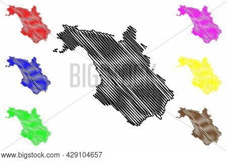 Salerno Province (italy, Italian Republic, Campania Region) Map Vector Illustration, Scribble Sketch