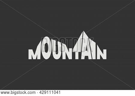 Mountain Wordmark Logo. Mount Typography Logo. Mountain Text Conceptual Logo Design