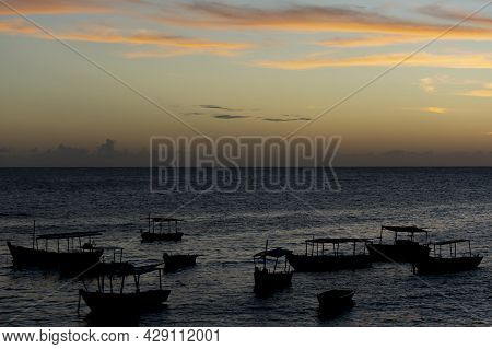 Romantic Sunset In Yellow, Orange, Lilac, Purple, Blue...