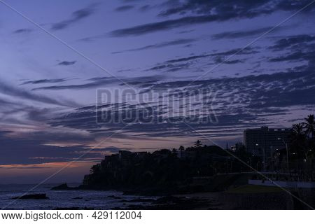 Romantic Sunset In Yellow, Orange, Lilac, Purple, Blue...