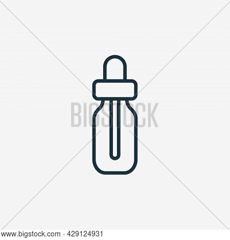 Face Serum Bottle Line Icon. Cosmetic Essence Container Linear Pictogram. Serum, Oil, Cream For Skin