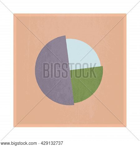 Painting. Print. Abstraction. Three Segments On An Orange Background.