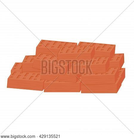 Brick Building Material, Color Isolated Vector Illustration.