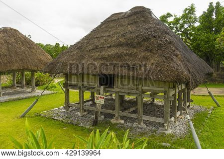 Old Barn House Of Okinawa Village At Ocean Expo Park In Okinawa, Japan.