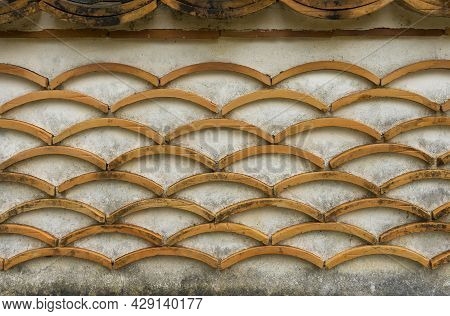 Close Up Of Shurijo Castle Wall Rampart In Okinawa,japan.