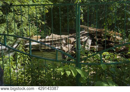 A Pile Of Garbage Left After Dismantling A House, Concept Of Carelessness
