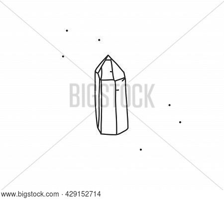 Hand Drawn Vector Abstract Stock Flat Graphic Illustration With Logo Element, Bohemian Magic Line Ar