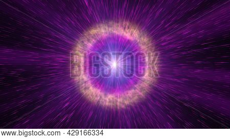 Pulsar Star Light In Space, Illustration Abstract